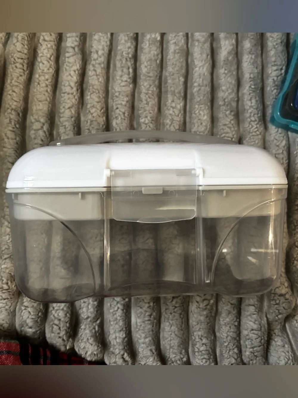 Stackable Clear Plastic Storage Boxes with White Lid - bundle